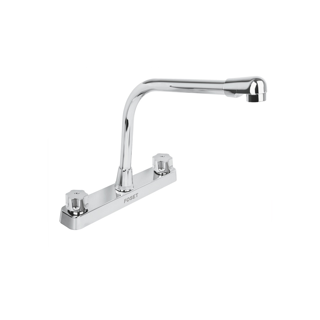 Mezcladora plástica 8' p/fregadero, cuello cobra, hex Basic