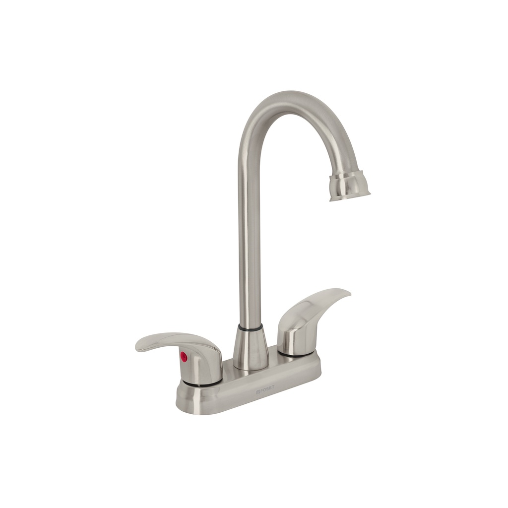 Mezcladora satín 4' para lavabo, tipo bar, palanca, Aqua