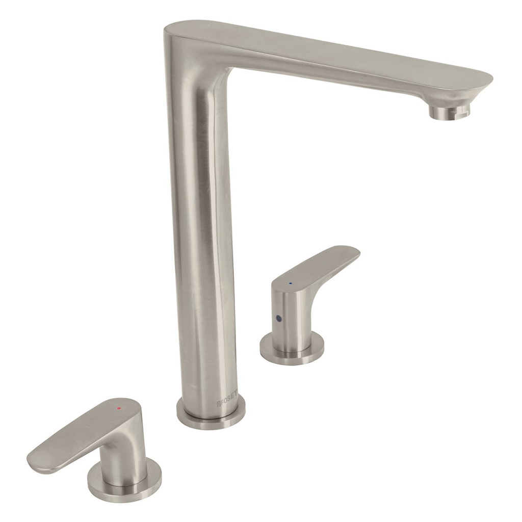 Mezcladora satín cuello alto para fregadero, Foset Riviera - Pag 491