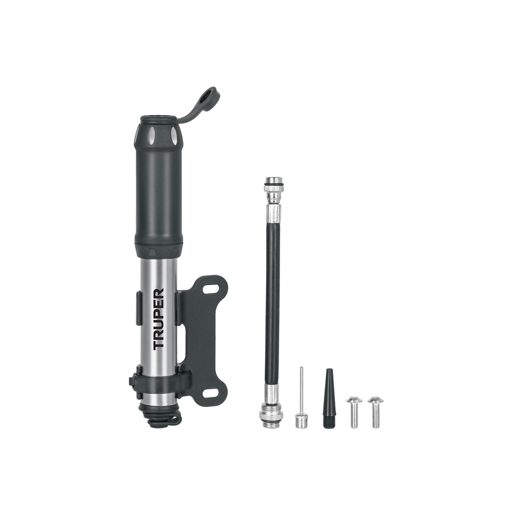 Mini bomba manual para bicicleta, abatible, 75 PSI, Truper