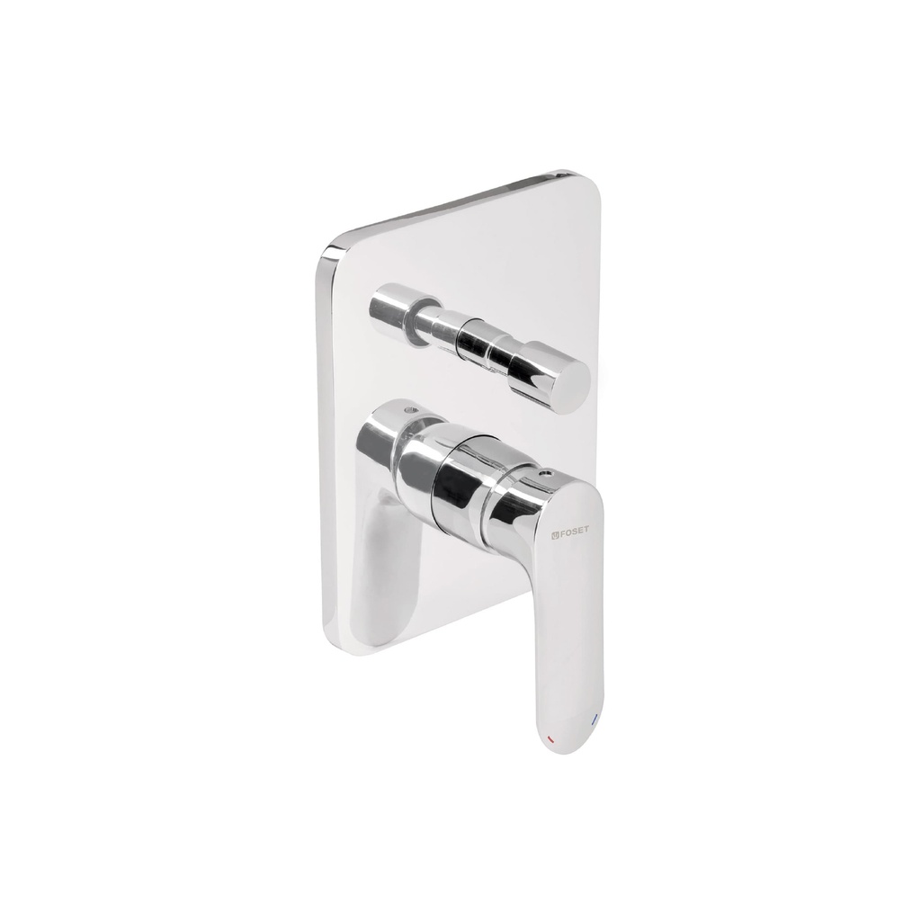 Monomando cromo para regadera o tina con desviador, Foset