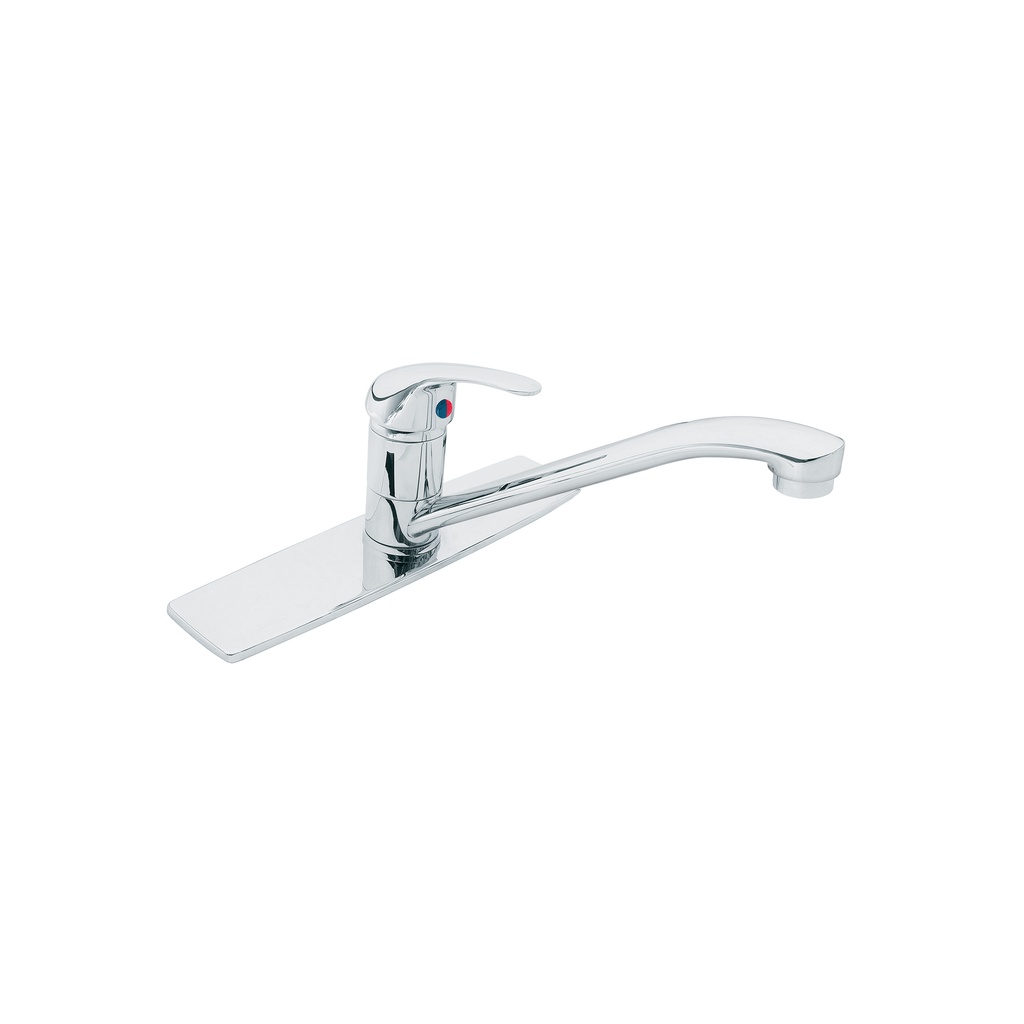 Monomando inox para fregadero, cuello recto, Foset Aqua