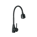 Monomando para fregadero con cuello flexible, negro, Tubig