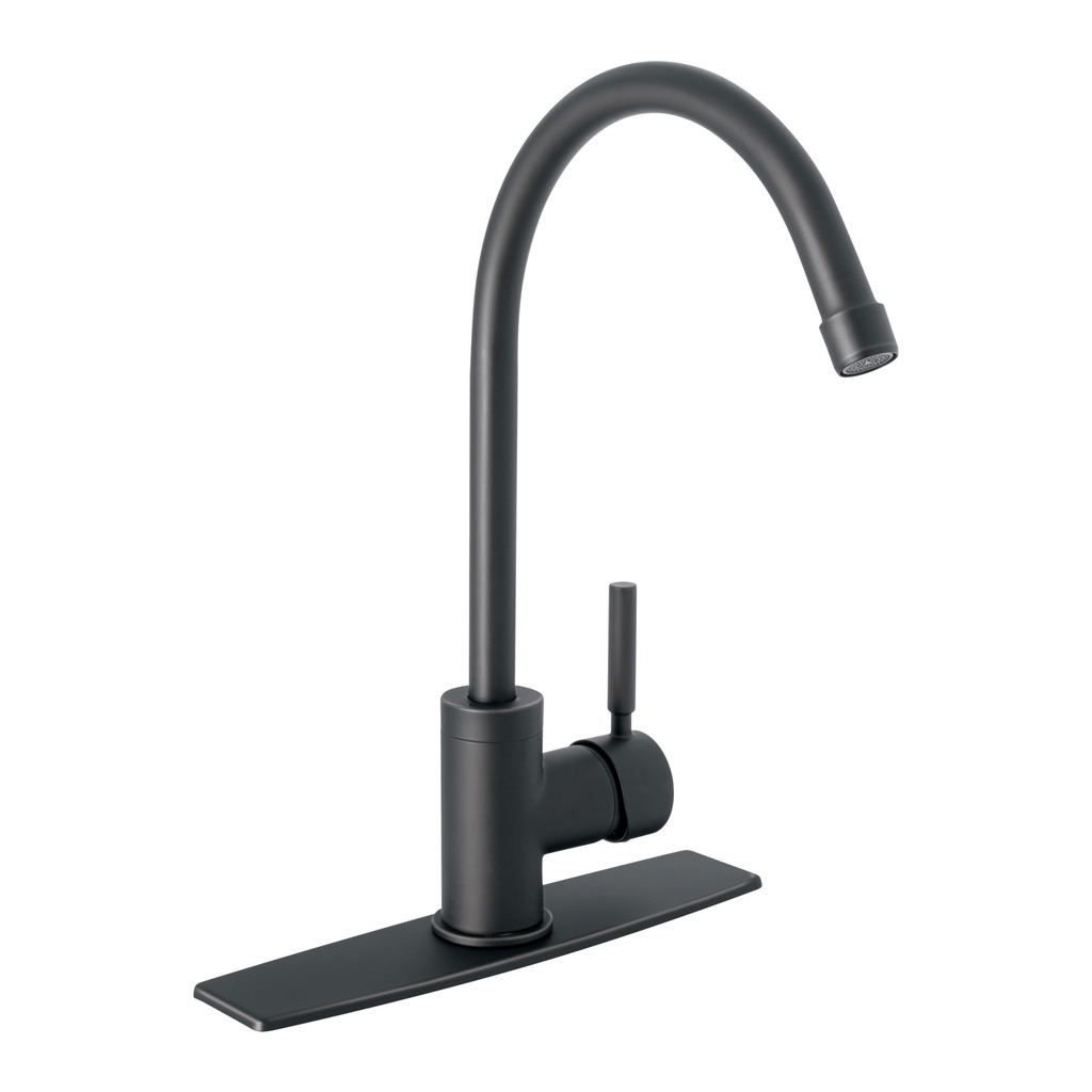 Monomando para fregadero, cuello alto, negro mate, Tubig - Pag 481