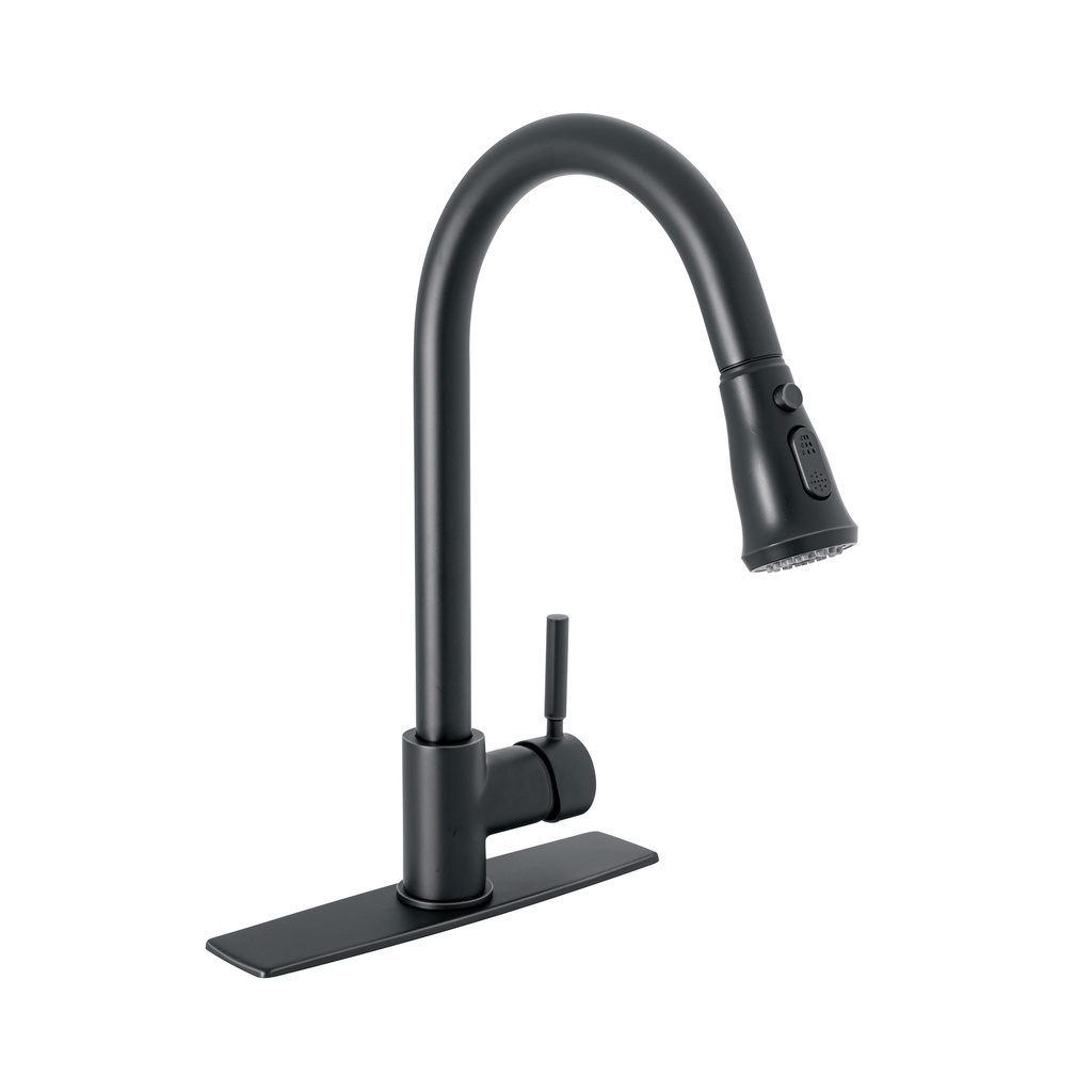 Monomando para fregadero,cuello extraible,negro mate,Tubig - Pag 481