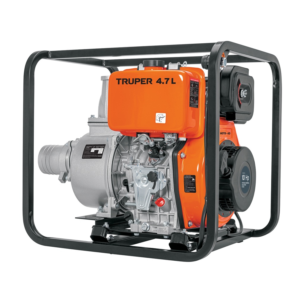Motobomba autocebante 4' x 4' a diesel 14 HP, Truper