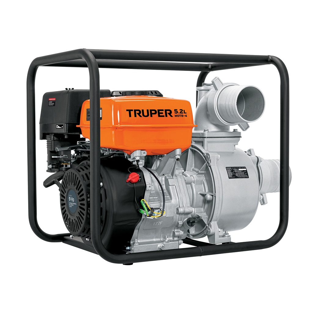Motobomba autocebante 4' x 4' a gasolina 9 HP, Truper