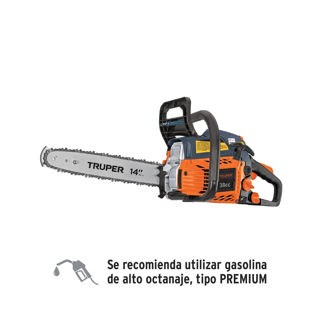 Motosierra 38 cc a gasolina con barra de 14', Truper - Pag 288