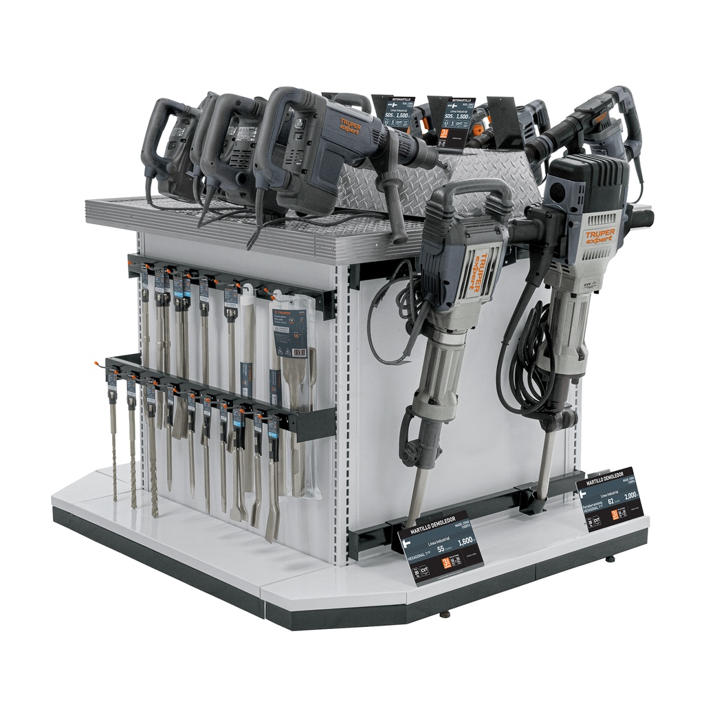 Mueble exhibidor de herramientas de demolición, Truper