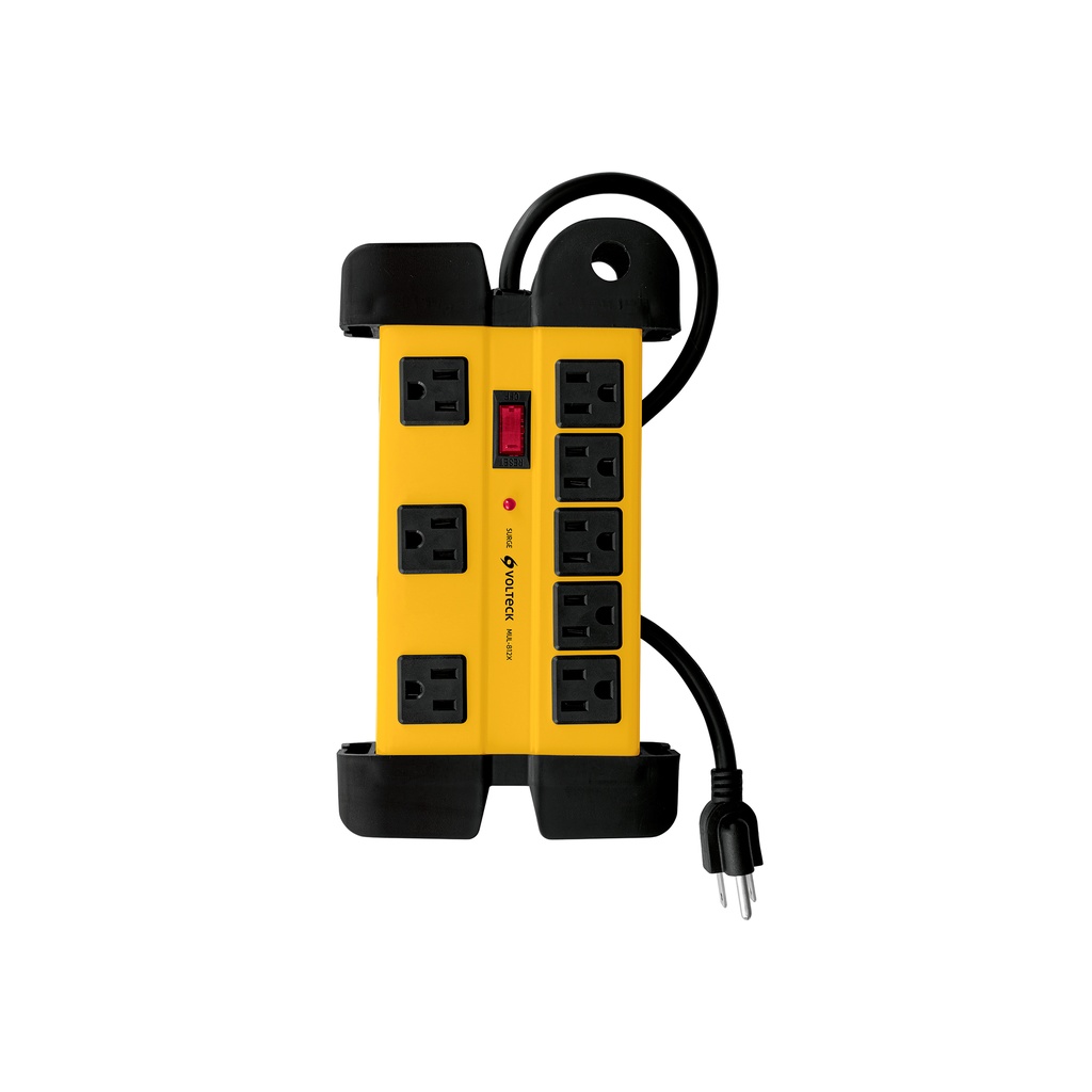 Multicontacto 14 AWG industrial supresor de picos 8 entradas