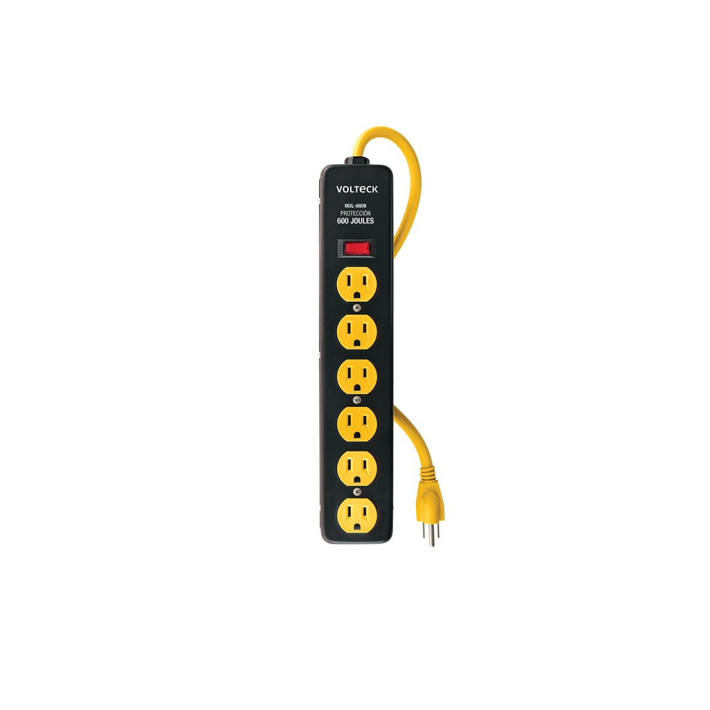 Multicontacto 14 AWG, 6 entradas sup. de picos 600 J, negro - Pag 424
