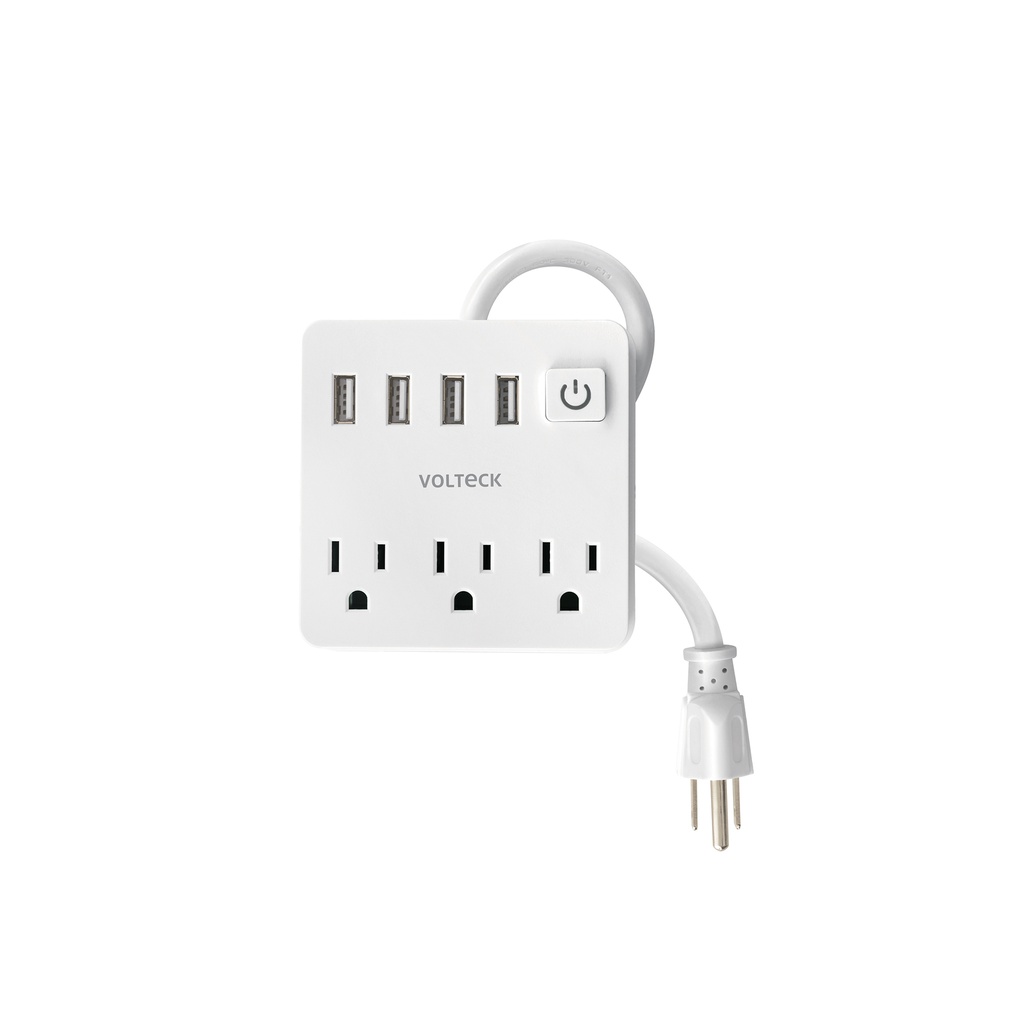 Multicontacto 16 AWG doméstico 3 entradas 4 ptos USB, blanco - Pag 424