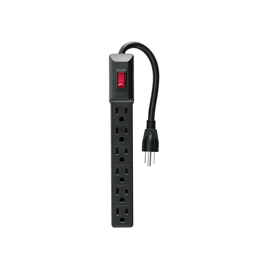 Multicontacto 16 AWG doméstico económico 6 entradas, negro - Pag 425