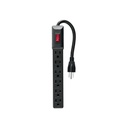 Multicontacto 16 AWG doméstico económico 6 entradas, negro