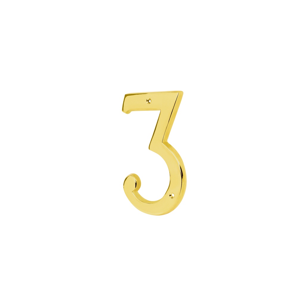 Número de latón sólido de 4', No.3, Hermex