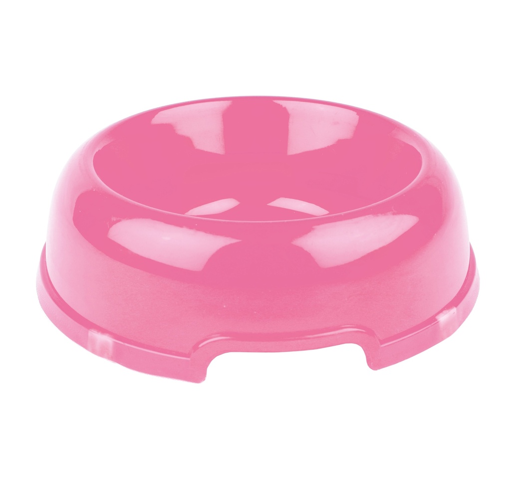 PLATO REDONDO PARA PERRO CHICO - TRANSPARENTE, ROSA