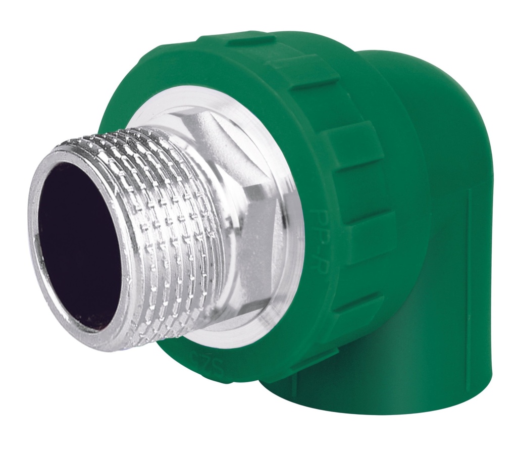 PPR - codo 90 con rosca macho, 1/2" (20mm)