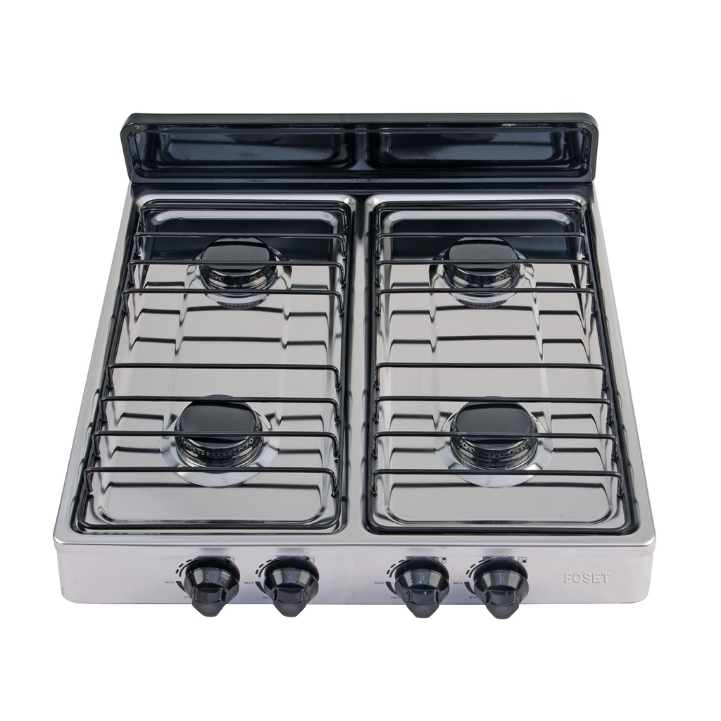 Parrilla de gas de sobreponer 4 quemadores, inox, Foset - Pag 545