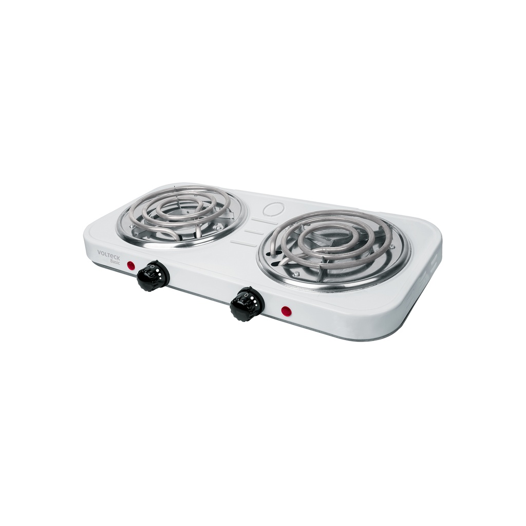 Parrilla eléctrica 2 quemadores, rectangular, Volteck Basic