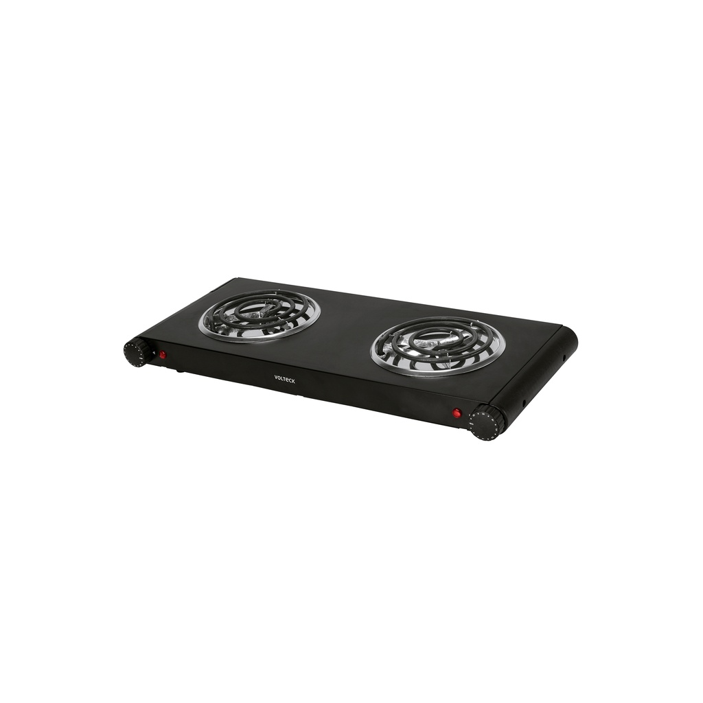 Parrilla eléctrica de doble resistencia, negra, Volteck