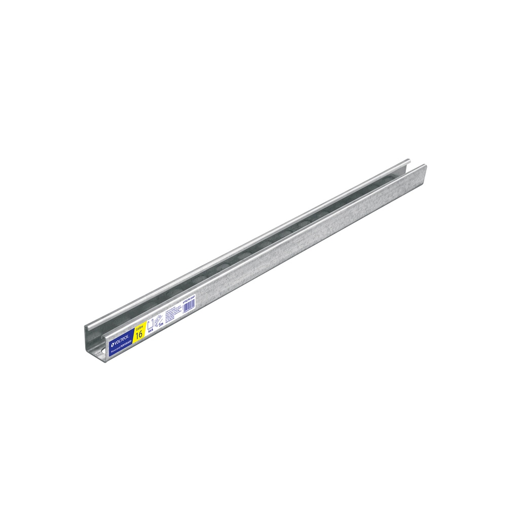 [T47762] Perfil unicanal perforado de 3 m, 4 x 4 cm, cal. 16, Volteck