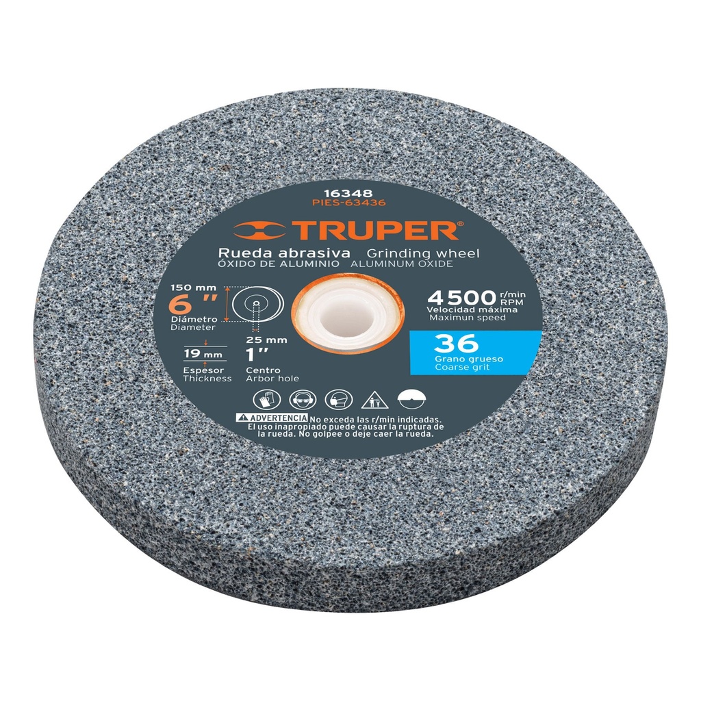 [T16348] Piedra para esmeril 6 X 3/4' óxido de aluminio, grano 36