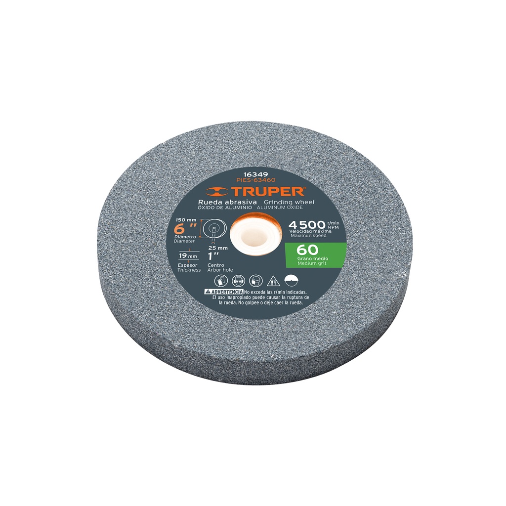[T16349] Piedra para esmeril 6 X 3/4' óxido de aluminio, grano 60