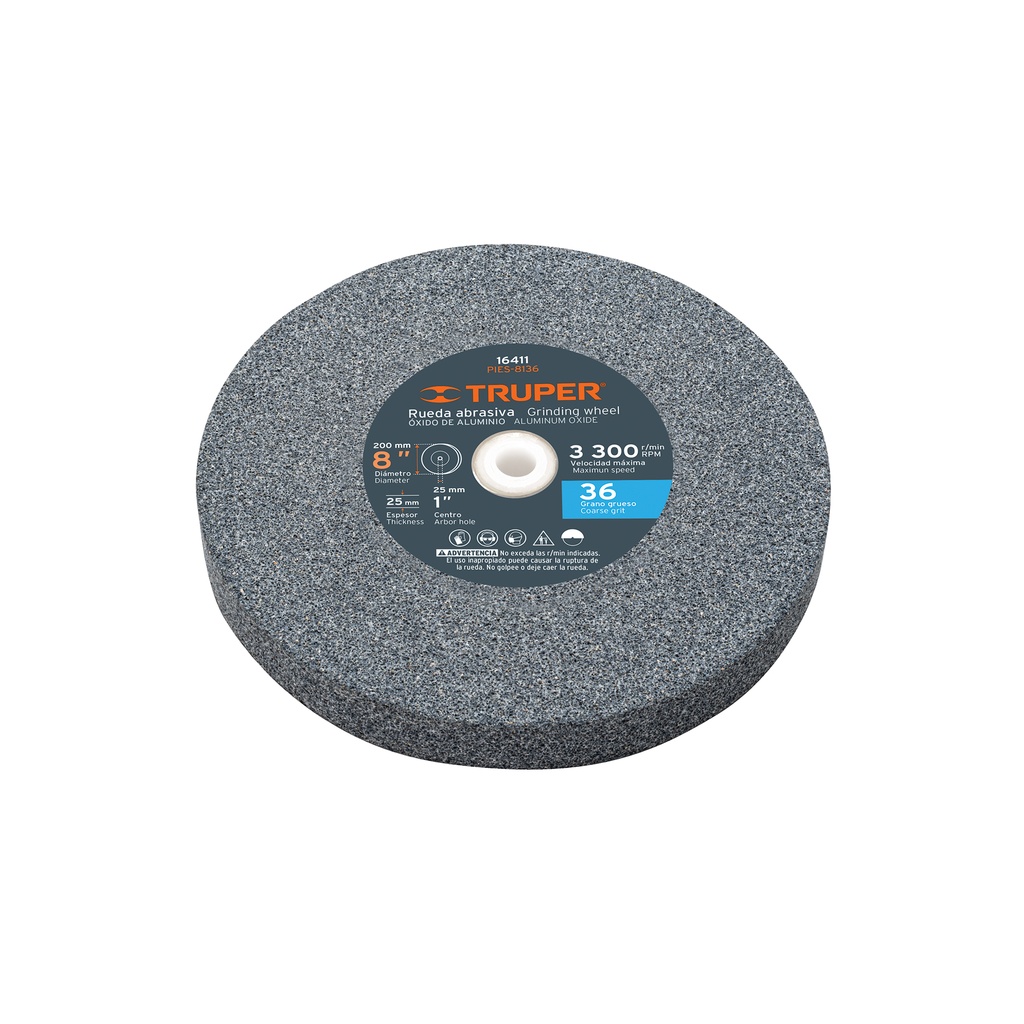 Piedra para esmeril 8 X 1' óxido de aluminio, grano 36 - Pag 146