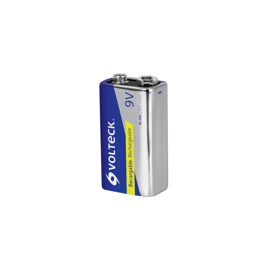 Pila de 9 V recargable uso general, 250 mAh, en blíster