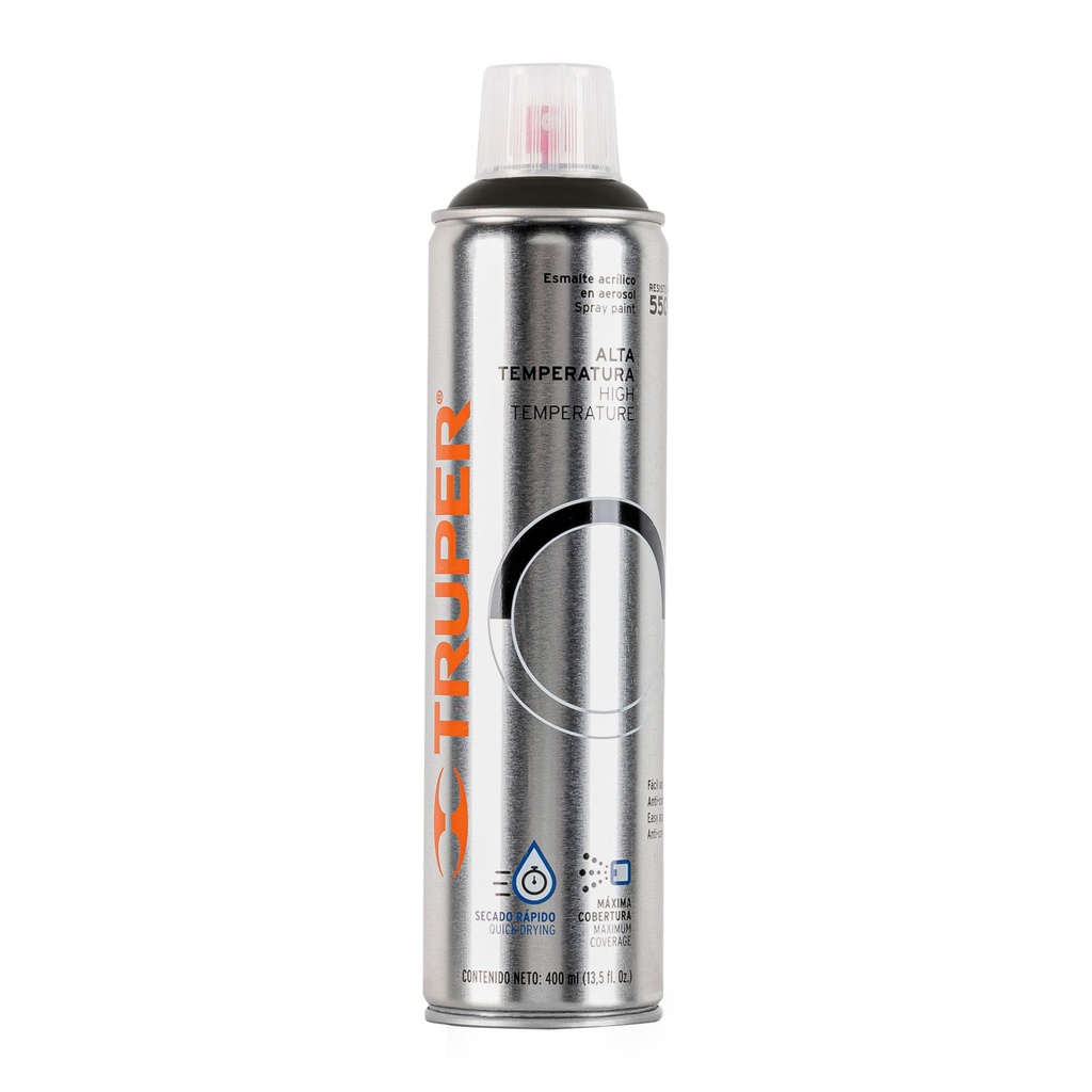 Pintura en aerosol alta temp. bote esbelto, negro, 400 ml - Pag 306