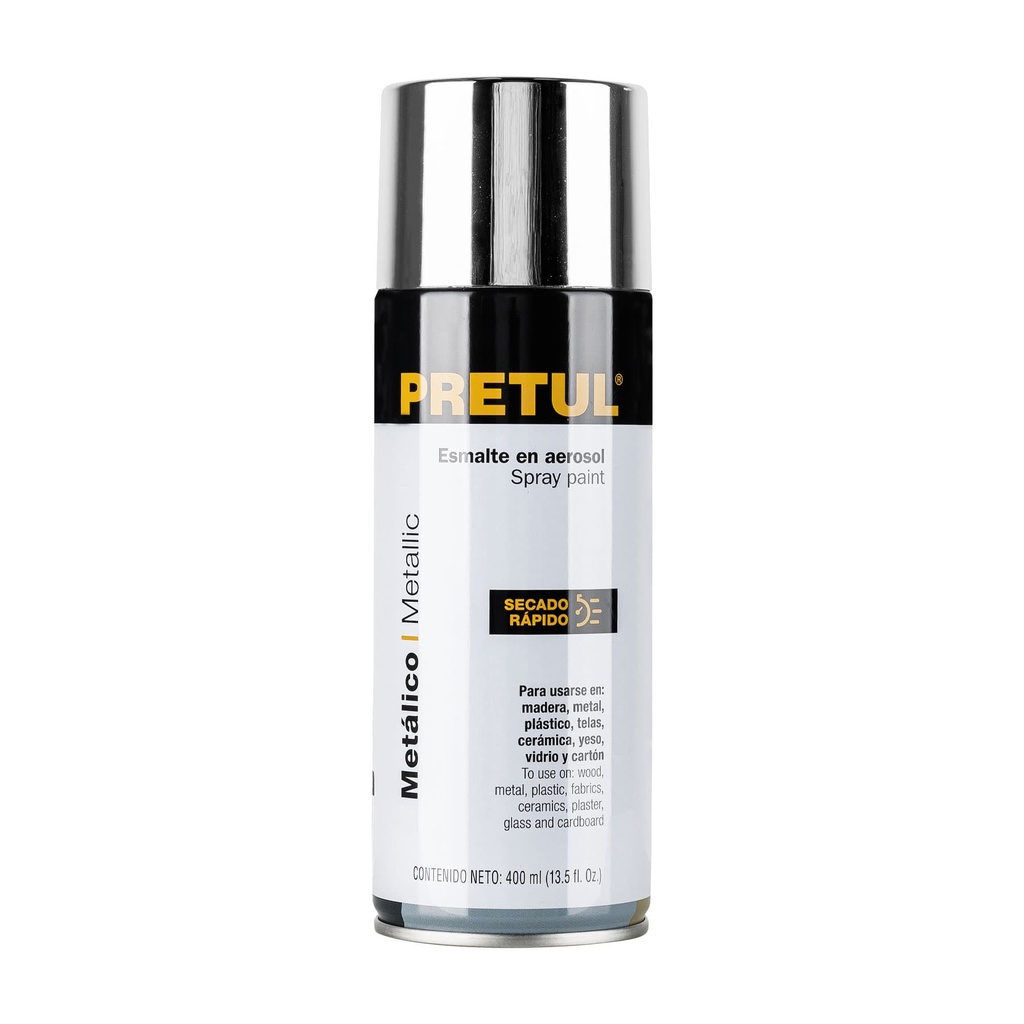 [T27177] Pintura en aerosol metálica, cromo, 400ml, Pretul
