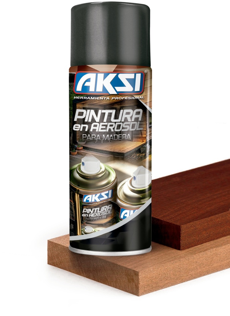 Pintura en aerosol para madera color Caoba