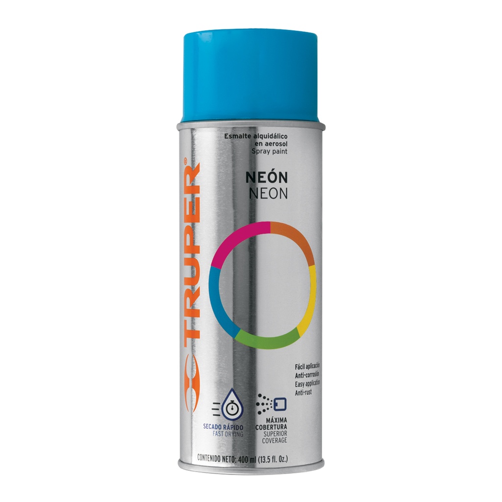 [T102847] Pintura en aerosol, azul neón, bote tradicional, 400 ml