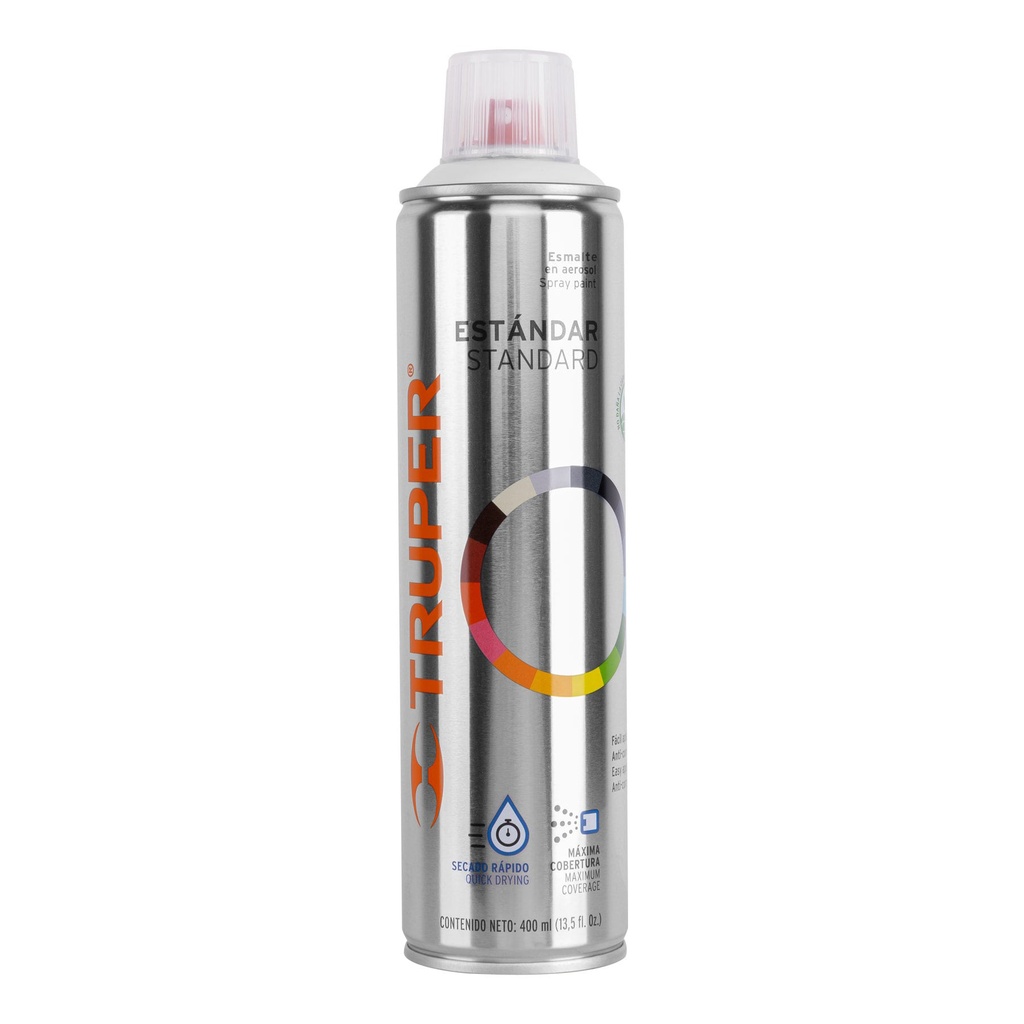 [T19032] Pintura en aerosol, blanco brillante, bote esbelto, 400 ml