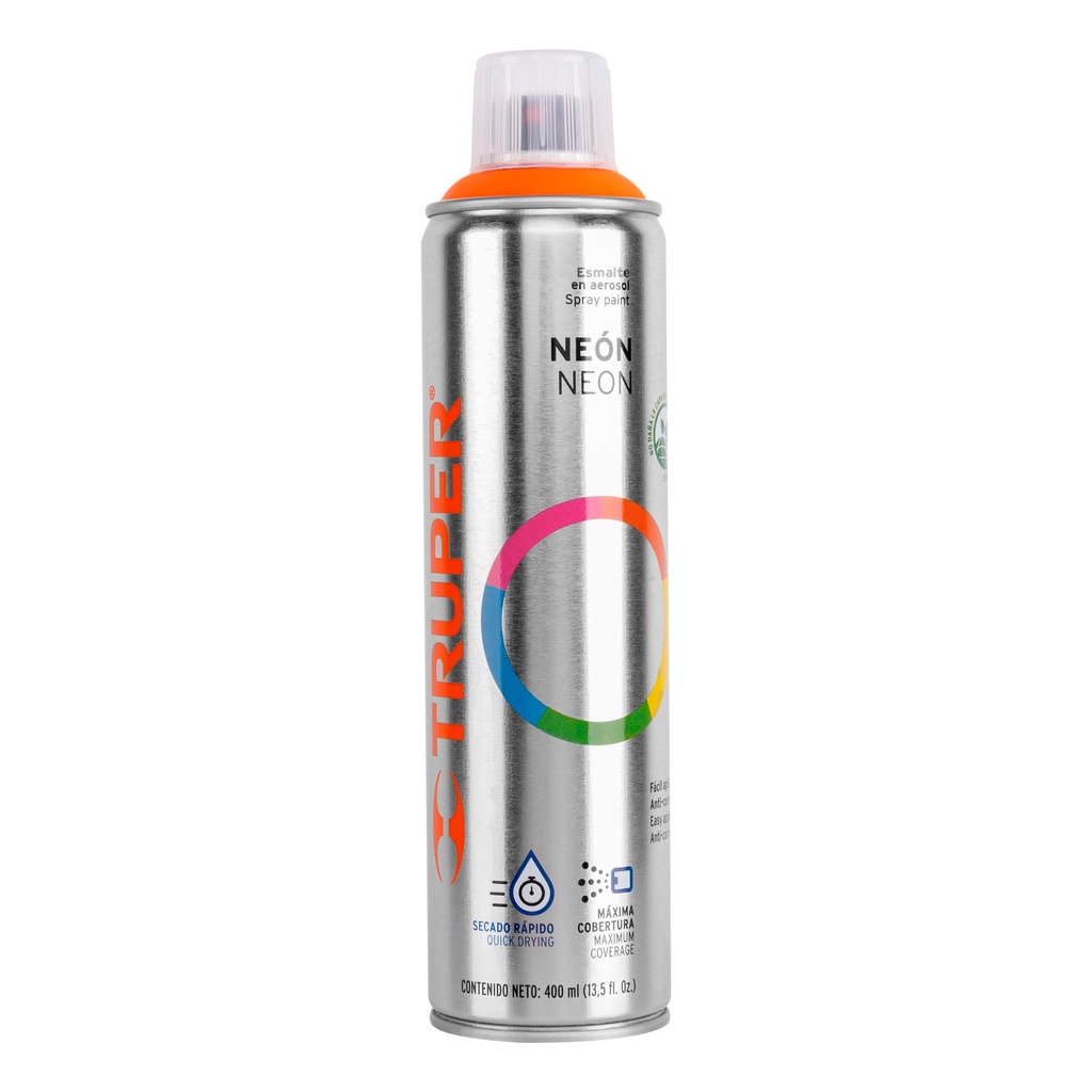 [T19072] Pintura en aerosol, naranja neón, bote esbelto, 400 ml
