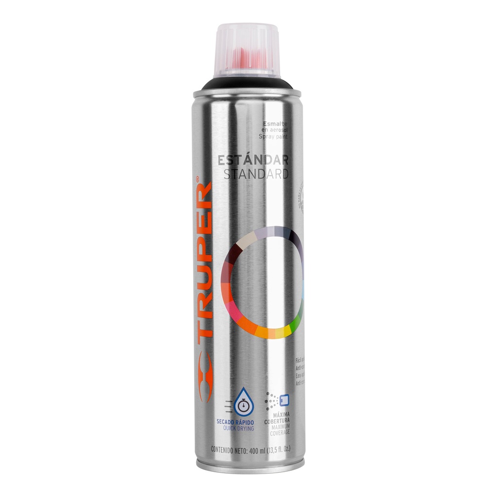 Pintura en aerosol, negro satín, bote esbelto, 400 ml