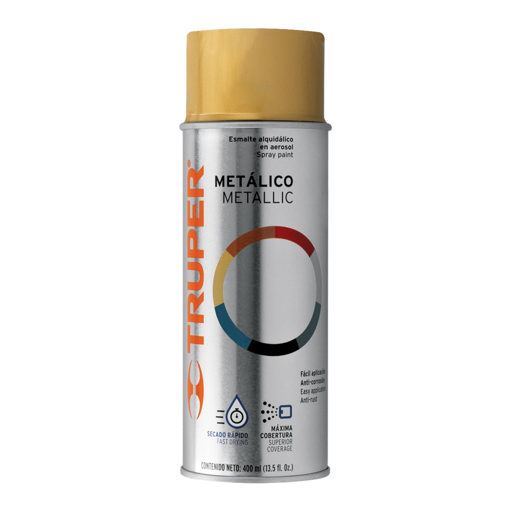 [T102845] Pintura en aerosol, oro metálico, bote tradicional, 400 ml
