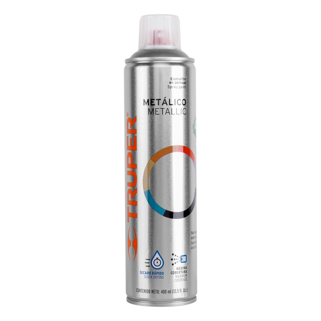 [T19059] Pintura en aerosol, plata metálico, bote esbelto, 400 ml