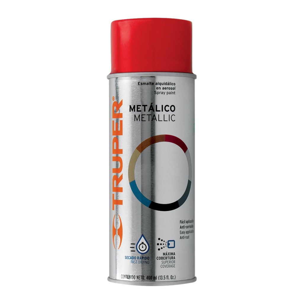 Pintura en aerosol, rojo metálico, 400 ml,Truper