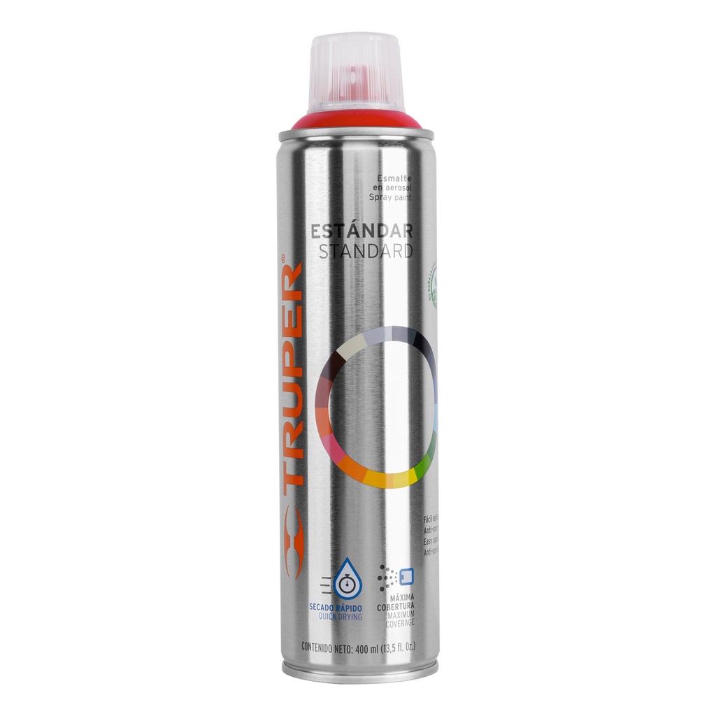 Pintura en aerosol, rojo seguridad, bote esbelto, 400 ml
