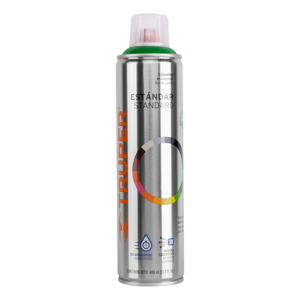 [T19048] Pintura en aerosol, verde ecológico, bote esbelto, 400 ml