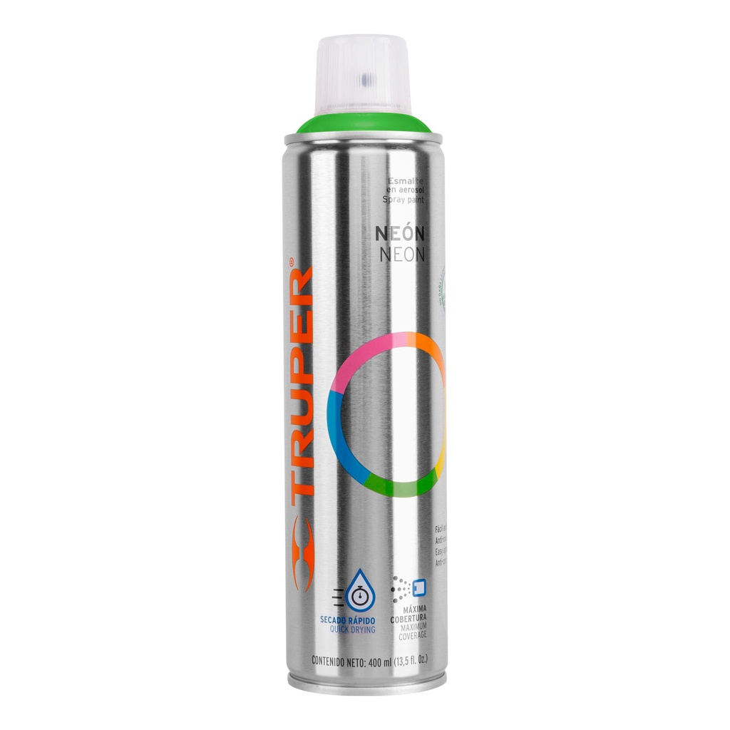[T19073] Pintura en aerosol, verde neón, bote esbelto, 400 ml