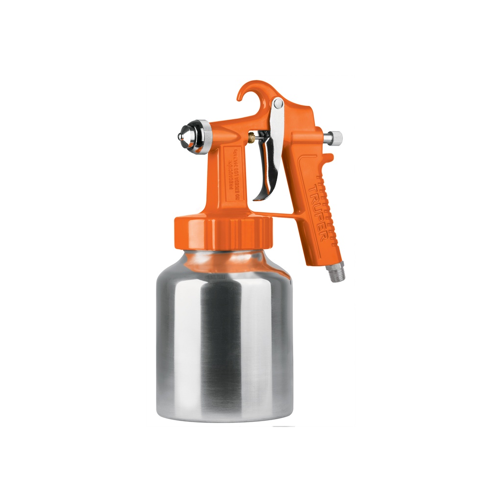 Pistola p/pintar baja presión, naranja, entrada inf, Truper