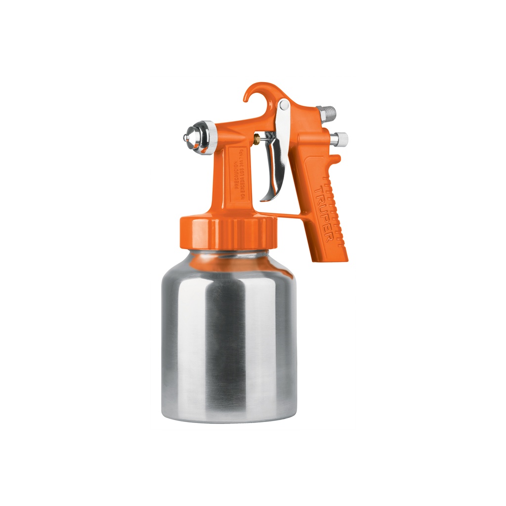 Pistola p/pintar baja presión, naranja, entrada sup, Truper