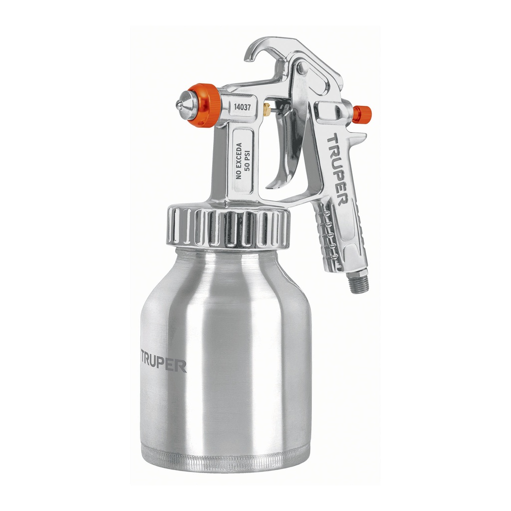 [T14037] Pistola p/pintar baja presión, pulida, entrada inf, Truper