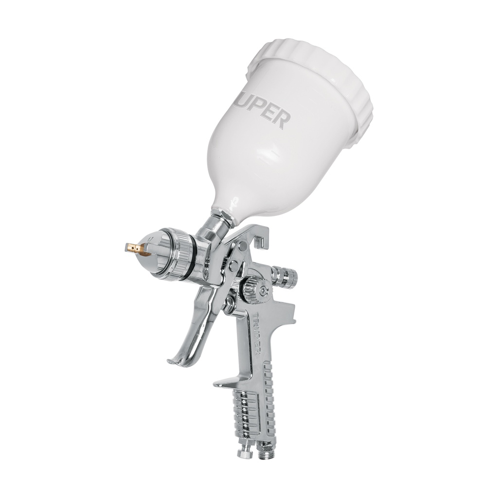 [T12129] Pistola p/pintar gravedad HVLP vaso plástico, 1.7 mm, Truper