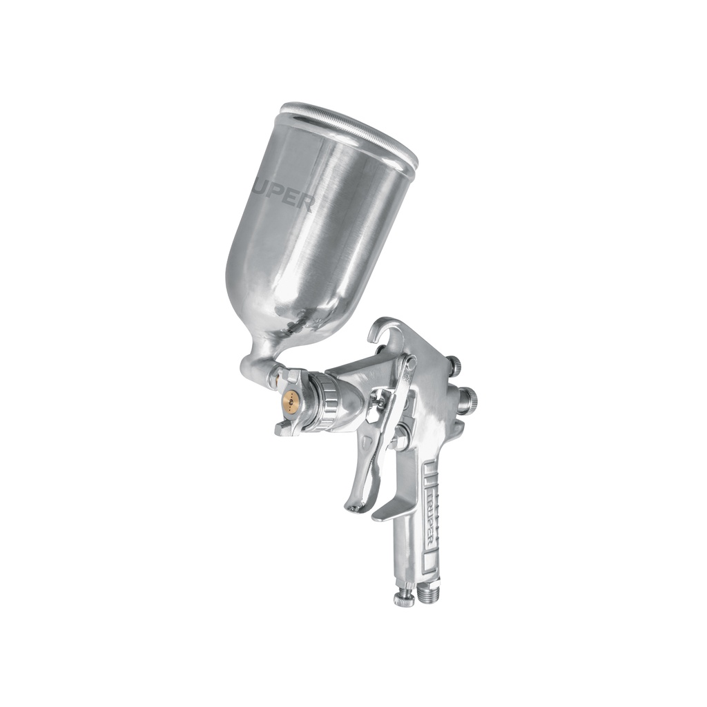 Pistola p/pintar gravedad LVMP vaso aluminio, 1.4 mm, Truper