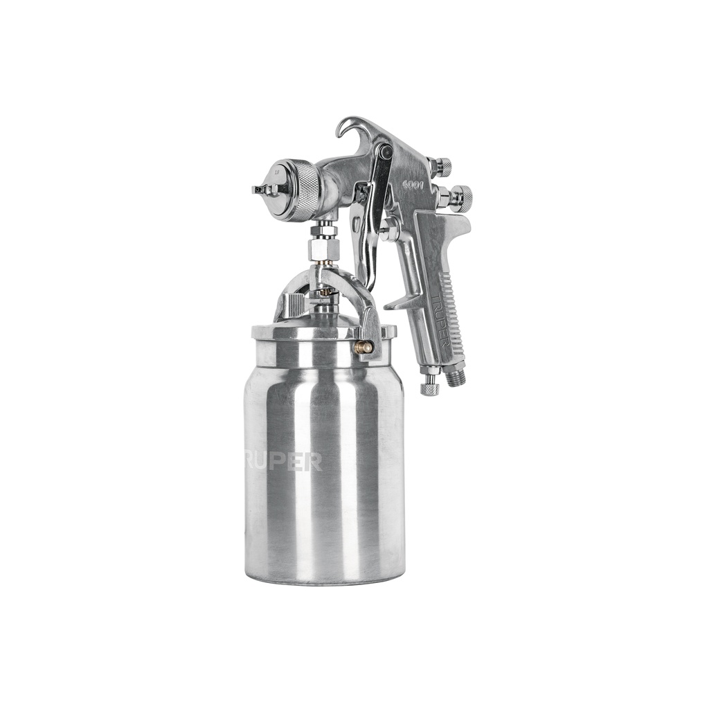 [T14085] Pistola p/pintar succión HVHP vaso alum, 1.8mm, 3 vál Truper