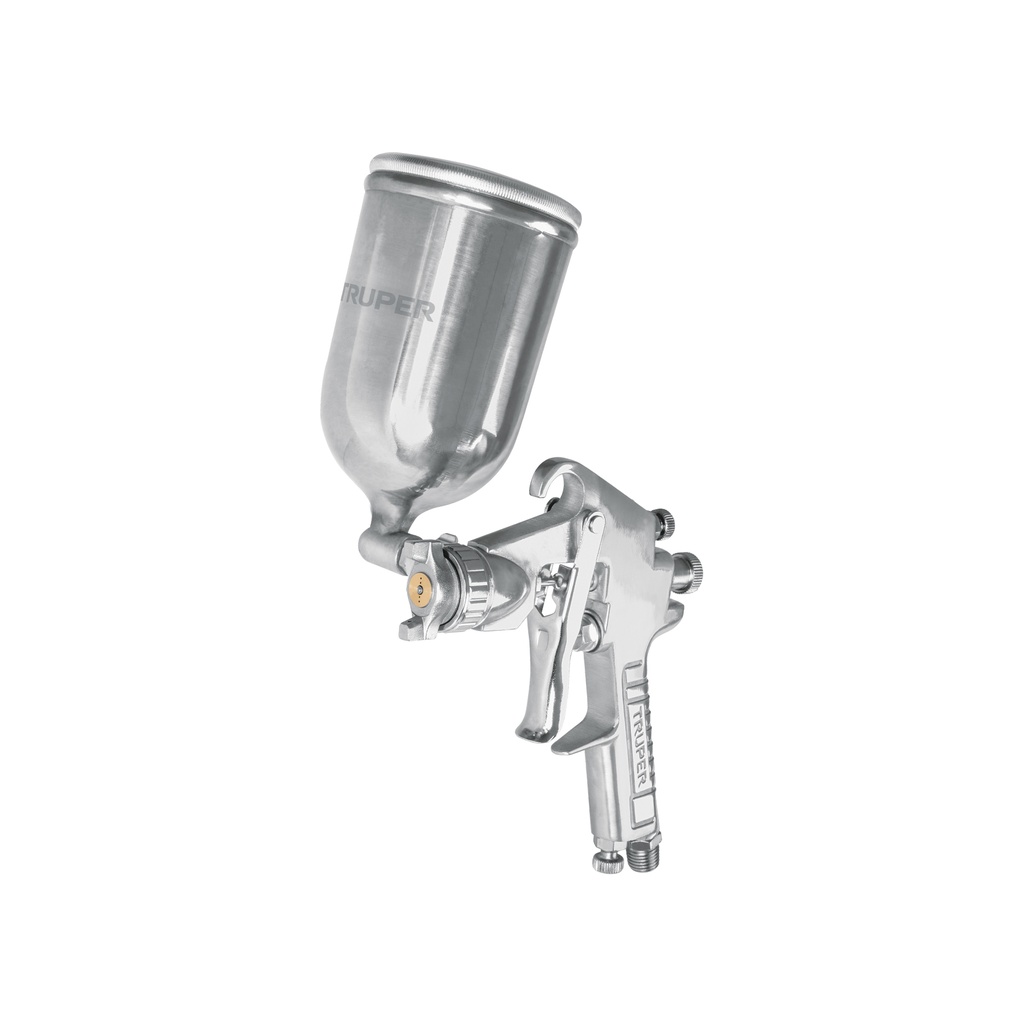 Pistola p/pintar gravedad LVMP vaso aluminio, 1.7 mm, Truper