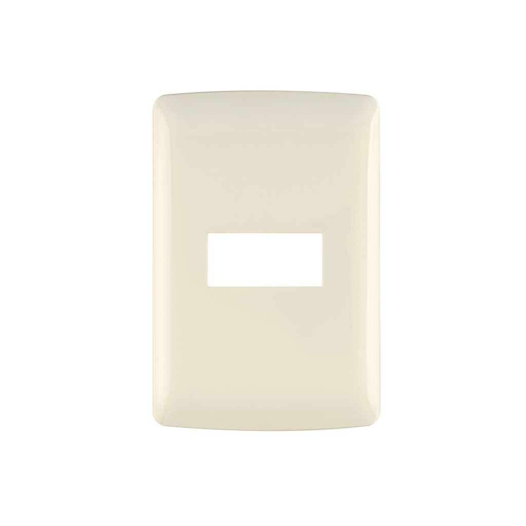 Placa 1 módulo de ABS, línea Italiana, color marfil, Volteck